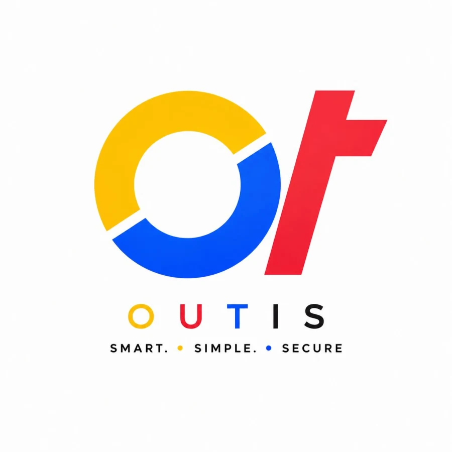 Logo OUTIS sur fond blanc — Smart. Simple. Secure.